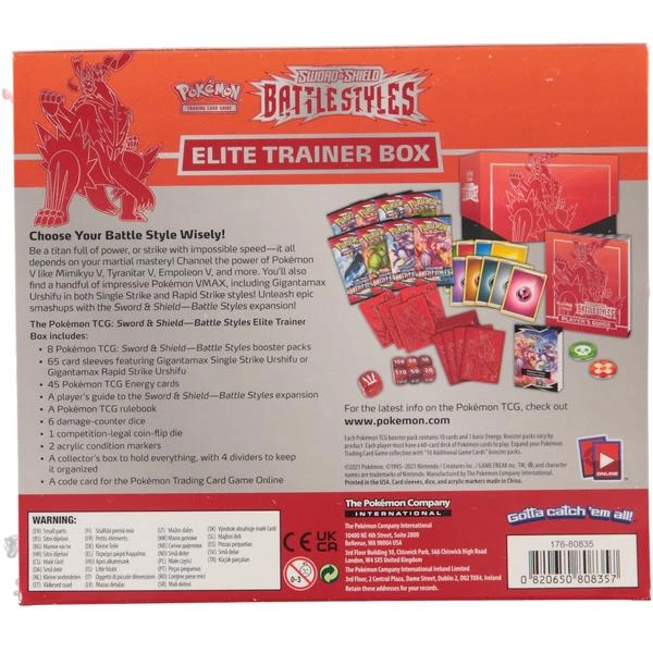 Pokemon Tcg Sword Shield Battle Styles Elite Trainer Box Red 3 Pokemon Tcg Sword Shield Battle Styles Elite Trainer Box Red
