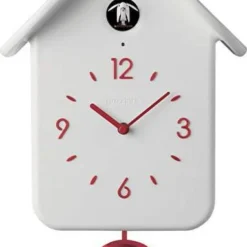 Guzzini Cuckoo Clock Battery Operated White With Red