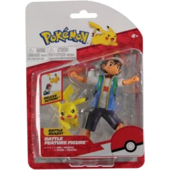 Pokemon Battle Feature Figure 4.5" Ash & Pikachu On Shoulder