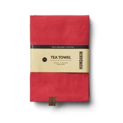 Humdakin Organic Tea Towel Christmas Red 2 Pack