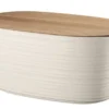 Guzzini Bread Bin With Bamboo Breadboard Lid Milky White