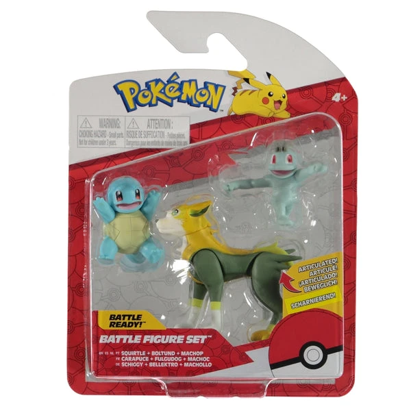 Pokemon Battle Figure 3 Pack Squirtle Boltund Machop 1 Pokemon Battle Figure 3 Pack Squirtle Boltund Machop