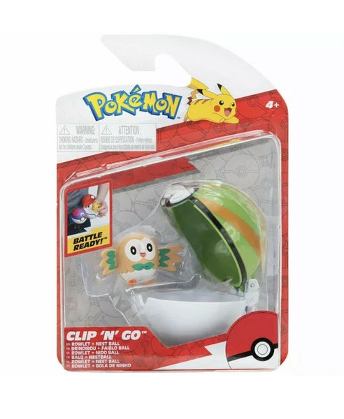 Pokemon Clip 'n' Go Poke Ball & Figure Rowlet 1 Pokemon Clip 'n' Go Poke Ball & Figure Rowlet
