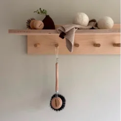 Humdakin Round Wood, Metal and Horse Hair Dish Brush