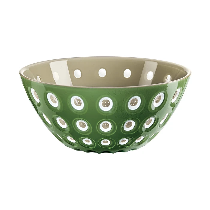 Guzzini 25cm Sand White and Moss Green Acrylic Le Murrine Bowl 1 Guzzini 25cm Sand White and Moss Green Acrylic Le Murrine Bowl