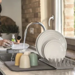 Guzzini Milk White Dry And Safe Dish Drainer With Mat