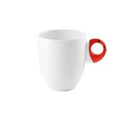Guzzini Red and White Porcelain and Acrylic Mug Feeling